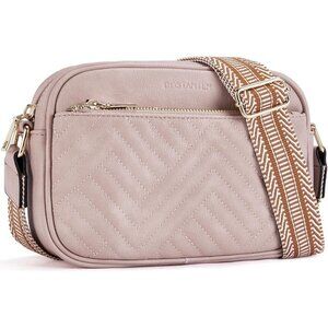 Women's Pink Vegan Leather Quilted Purses Small Shoulder Bag Ladies Handbags